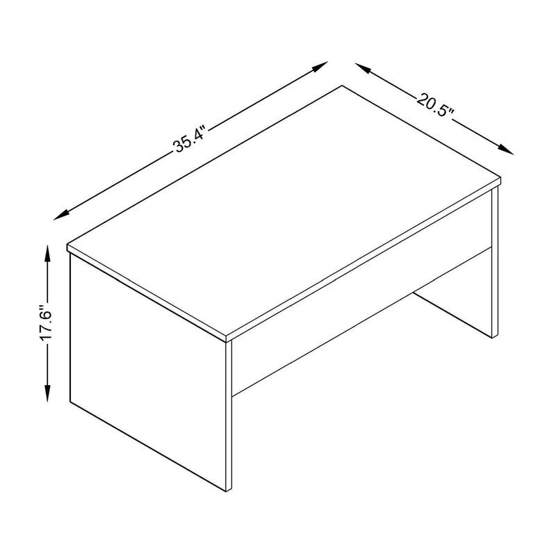 Latitude Run Kayben Lift Top Extendable Sled Coffee Table With Storage